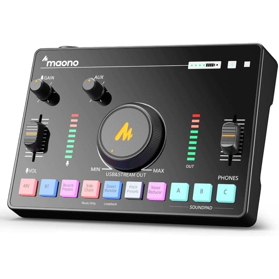 Maono AMC2 Neo Audio Interface with Loopback & 48V Phantom Power